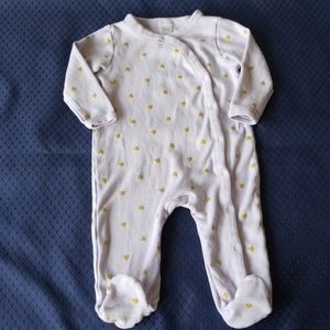 Nordstrom Baby Footsie - Lavender with gold hearts